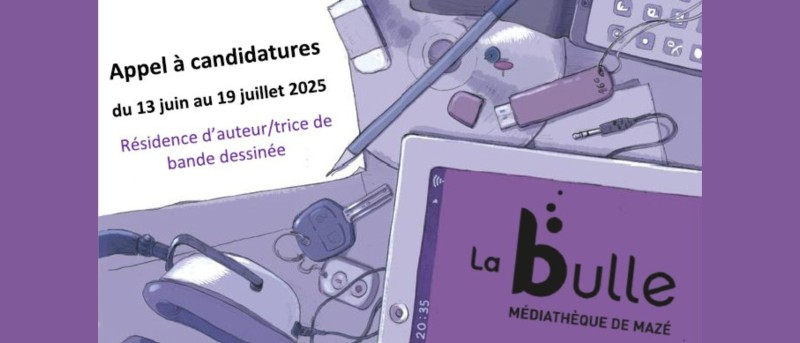 photo Appel à candidature résidence d’auteur de bande dessinée, La Bulle – Médiathèque de Mazé